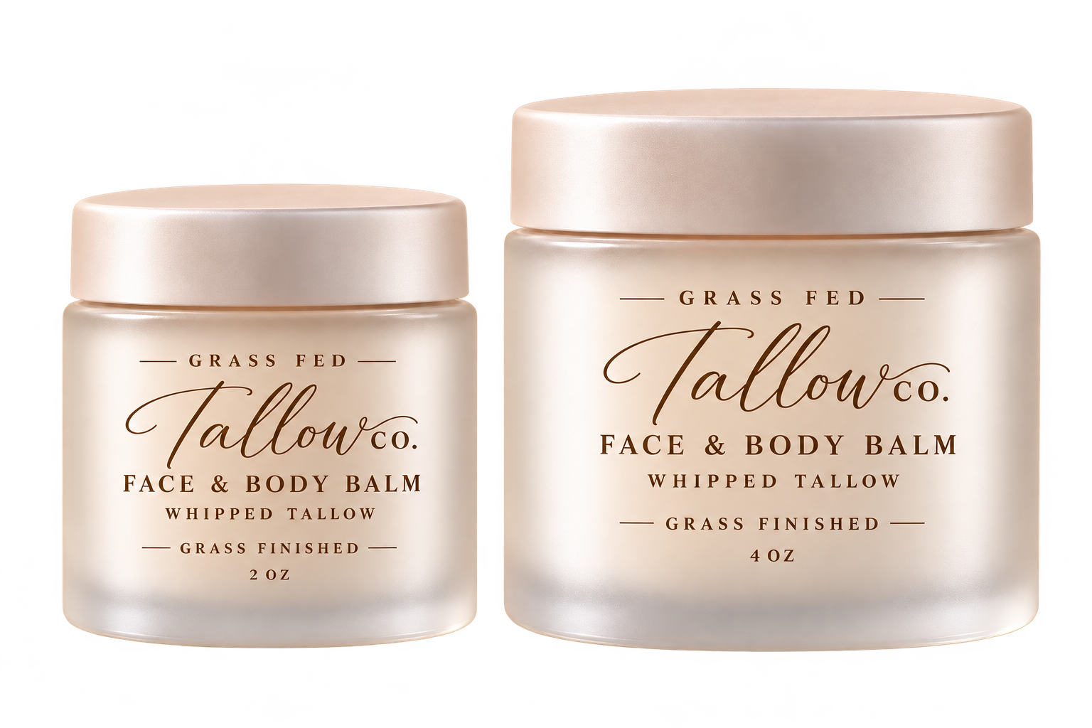 Upcoming frosted glass jars in the final design: 2 oz and 4 oz